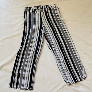 PACSUN KENDALL&KYLIE Classy B/W Striped Boho Pants